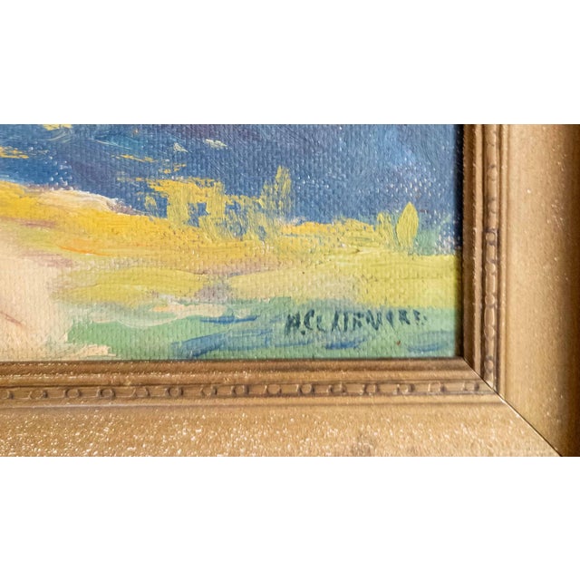 Wood Mid-Century American Impressionist Plein Air Landscape Painting, Signed For Sale - Image 7 of 9
