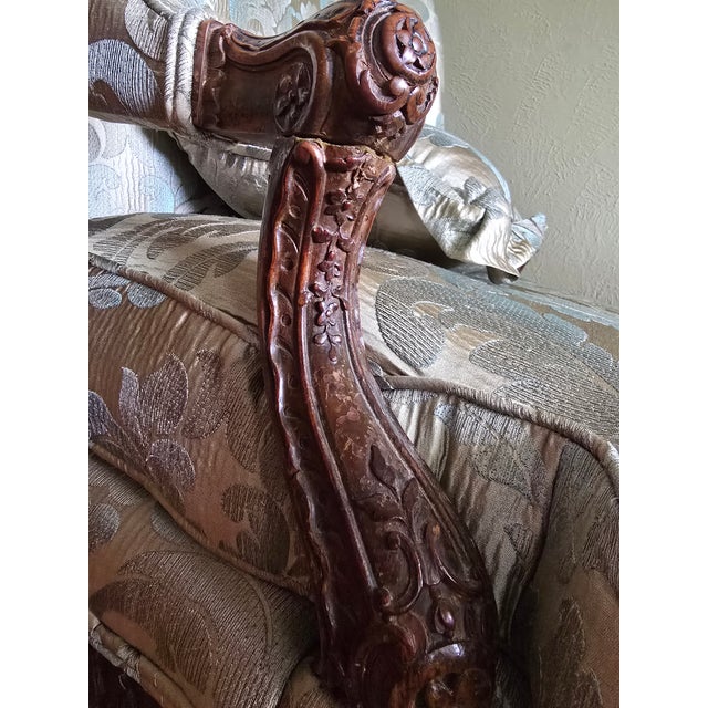 Pair of Ery 18th Century Bergere Armchairs, Hand-Carved Walnut, Made in France For Sale - Image 12 of 15