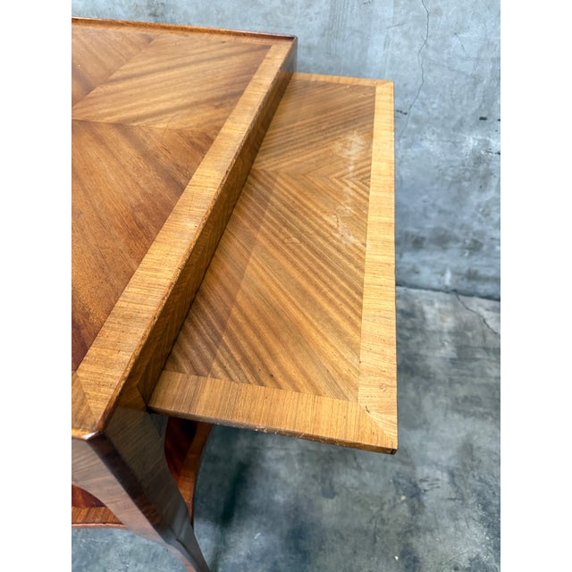 Antique Louis XV Inlaid Parlor Table W Slides France 1880s For Sale - Image 4 of 10