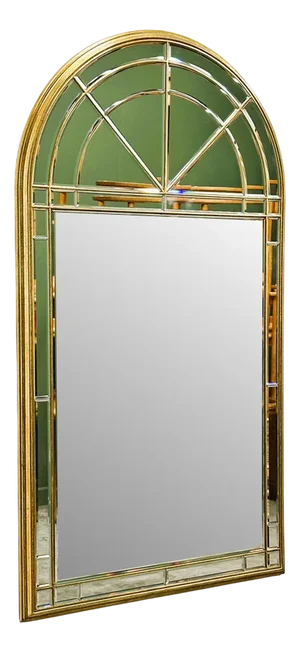 Large Vintage Facet Cut Mirror with Gilded Frame from Deknudt, 1980s