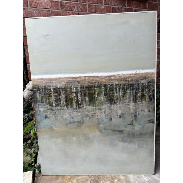 Vintage Atmospheric Abstract Landscape by Texas Artist Walter McCown For Sale - Image 9 of 11