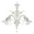 Vintage Baroque Style Four Arm Opaline Murano Chandelier For Sale