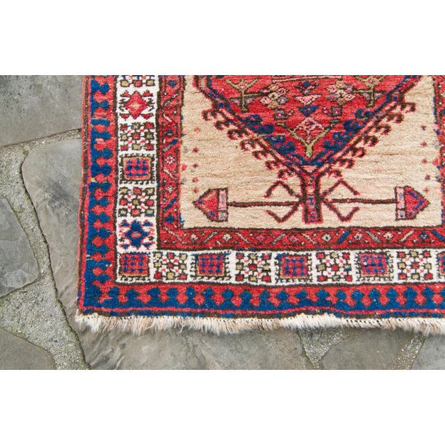 Textile 1910s Antique Medallion Hand-Knotted Runner For Sale - Image 7 of 11