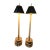 Vintage Tall Chapman Brass Candlestick Lamps With Black Shades - A Pair For Sale
