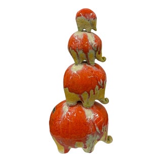 1960s Pottery Gli Etruschi Ivo De Santis Stacked Elephant Tower for Rosenthal-Netter For Sale