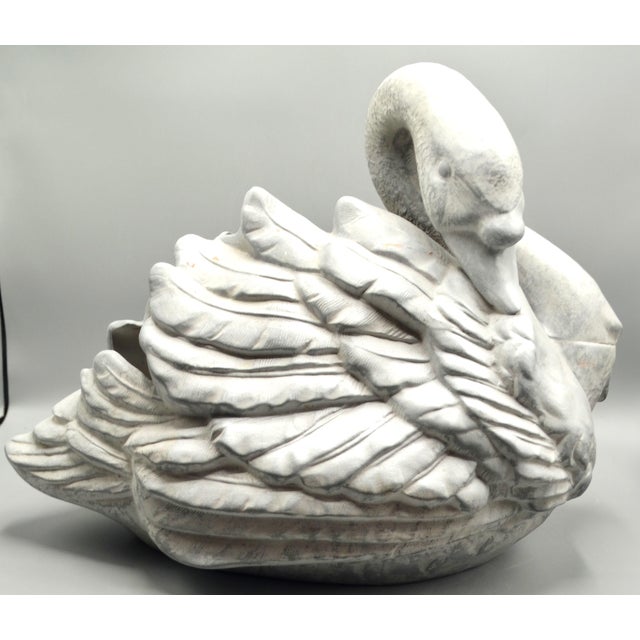 Plastic Large Vintage Garden Swan Planter For Sale - Image 7 of 12