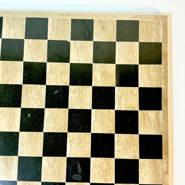 1970s Vintage Hollywood Regency Boho Chic Italian Marble Checkers or Chest Game Board. For Sale - Image 6 of 14