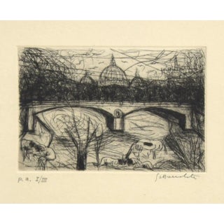 St Peter's View - Original Etching by N. Gattamelata - Late 20th Century Late 20th Century For Sale