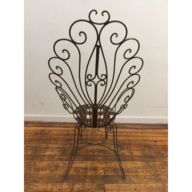 French Garden Chair - Art Nouveau Wrought Iron For Sale - Image 4 of 8