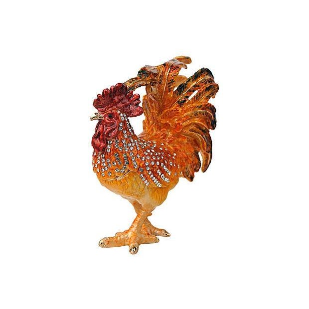 Figurative Vintage Keren Kopal Rooster Trinket Box For Sale - Image 3 of 7