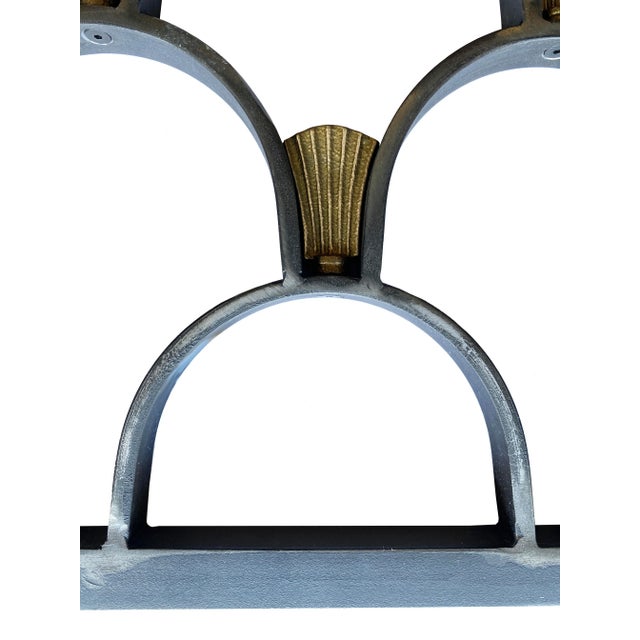 Gray Pair of Art-Deco Architectural Grates in Brass and Steel For Sale - Image 8 of 11