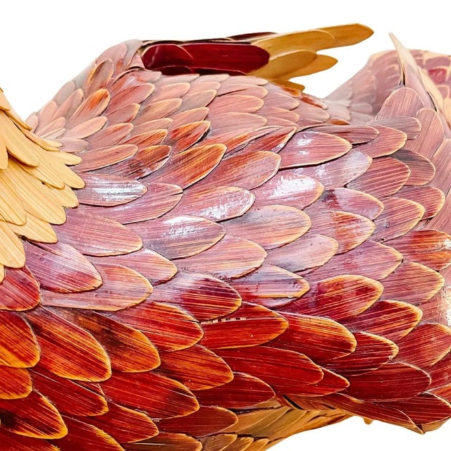 Large Scale 1970s Wicker & Bamboo Standing Ostrich Box For Sale - Image 10 of 13