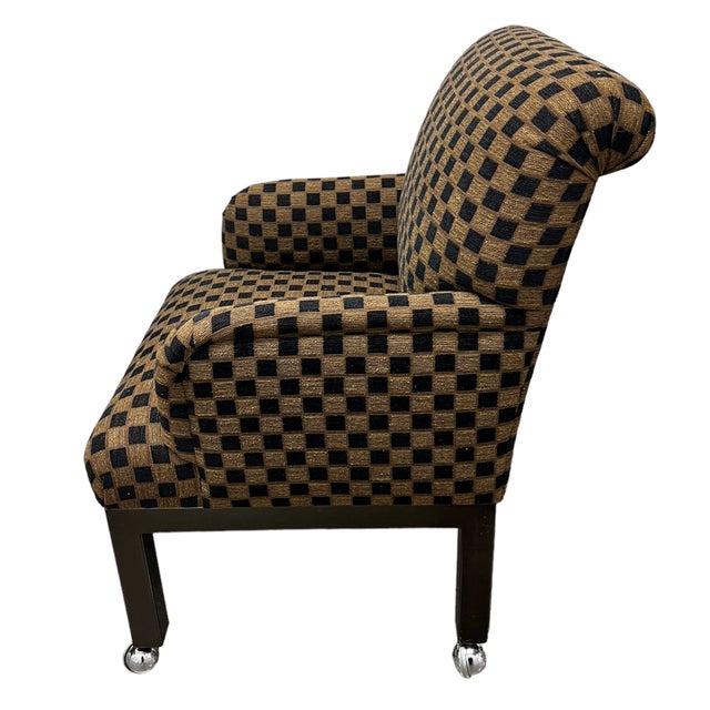 37 1/2”H x 30”D x 25”W Seat Height: 20 1/4” Seat Depth: 20”D x 18”W This striking pair of lounge chairs captures the...
