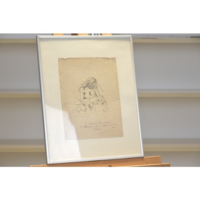 Mother * Child, Abraham Palukst, Berlin, 1922, Framed Etching with Dedication For Sale - Image 7 of 8