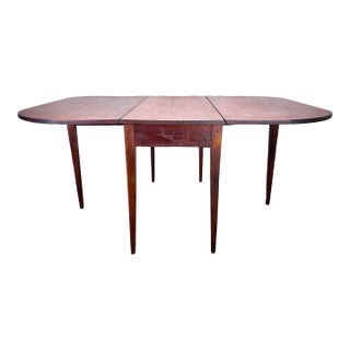 Antique Shaker Style Drop Leaf Pine Dining Table For Sale