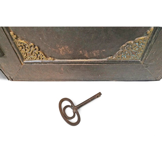 Antique India Iron Safe Box For Sale - Image 9 of 10