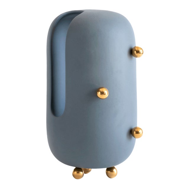 Small Teal Anfore Vase by Zpstudio For Sale