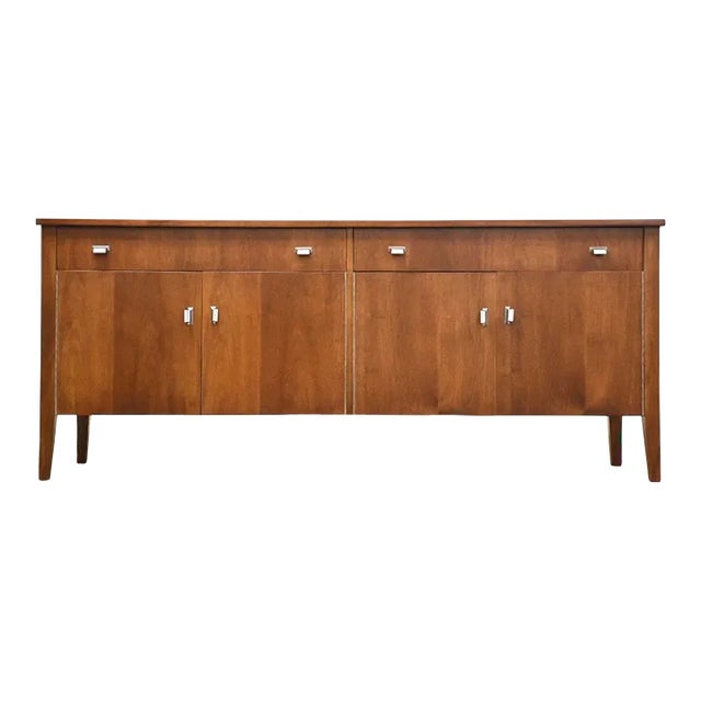 Walnut Mid Century Credenza For Sale