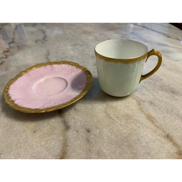 Illustration Antique Limoges France Porcelain Cup & Saucer Set- 2 Pieces For Sale - Image 3 of 13
