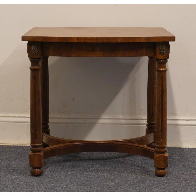 Late 20th Century Gordon's Furniture Italian Neoclassical Tuscan Style Banded Bookmatched Walnut 22x25" Accent End Table For Sale - Image 5 of 11