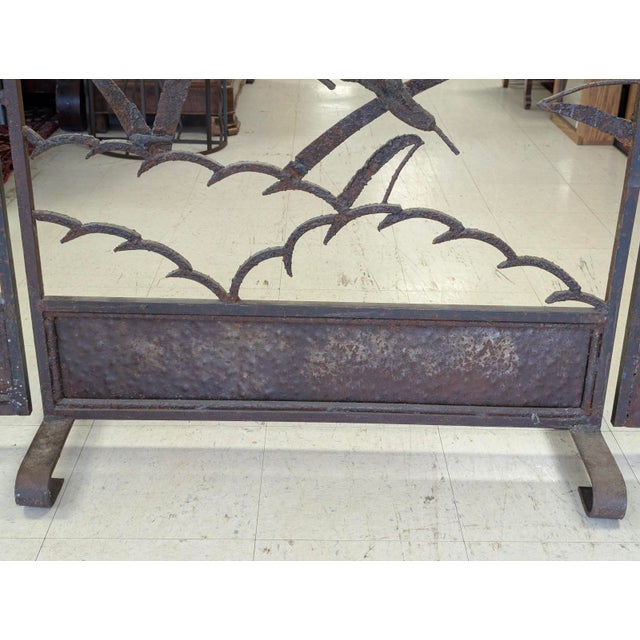 Hand-Forged Iron Three-Panel Divider/Floor Screen For Sale - Image 4 of 12