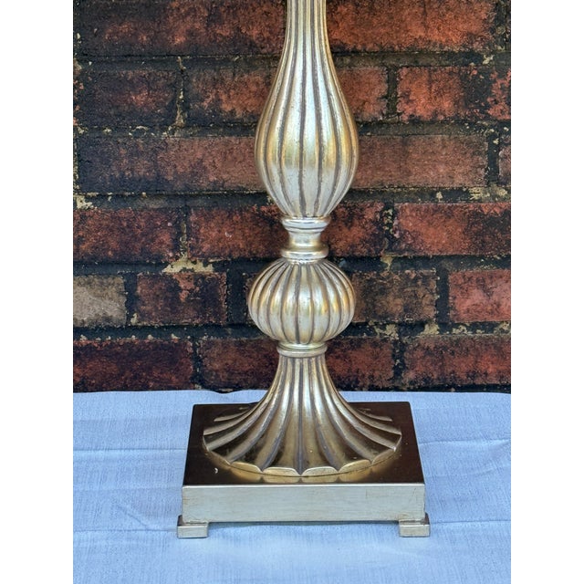 Metal 2010s Palm Beach Regency Silver Leaf Floriane Table Lamps by Turtle and Crane - A Pair For Sale - Image 7 of 11