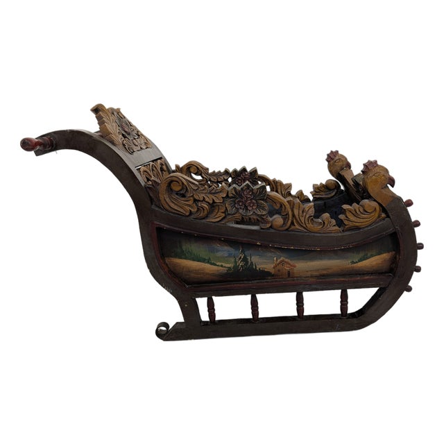 Handcrafted Bavarian Sleigh in Wood, 1930s For Sale