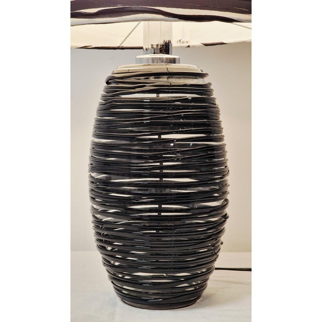 Black Damasco Collection Table Lamp in Glass from Vistosi, Italy, 1990s For Sale - Image 8 of 12