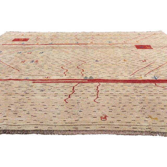 Contemporary Vintage Persian Gabbeh Rug, 08'01 X 09'02 For Sale - Image 3 of 10