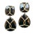 Metal Christina Addison Large Gum Drop Earrings With Rock Crystal and Cabochon Onyx and Diamonds For Sale - Image 7 of 12