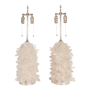 "Aggregate" Rock Crystal Table Lamps by Spark Interior - a Pair