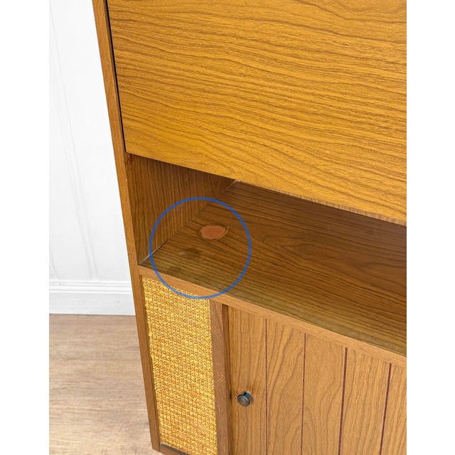 Mid 20th Century Modern Walnut Drop Front Dry Bar Cabinet For Sale - Image 12 of 14