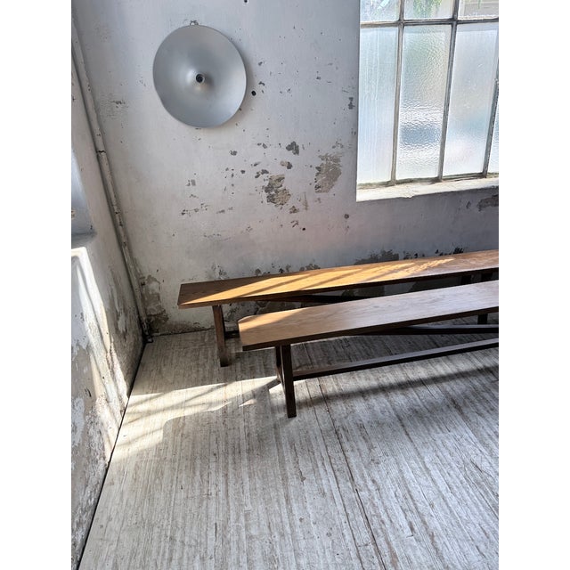 Oak Farm Benches, 1950s, Set of 2 For Sale - Image 3 of 18