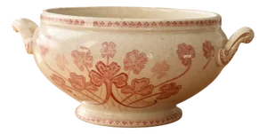 Antique Red Iron Earth Tureen from Lunéville