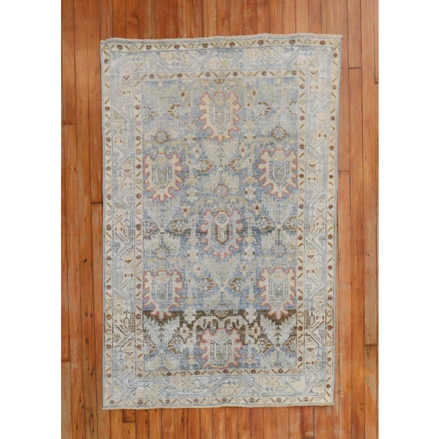 Persian Malayer Scatter Rug in earth tones from the 2nd quarter of the 20th century size 3' 5" x 5'2"