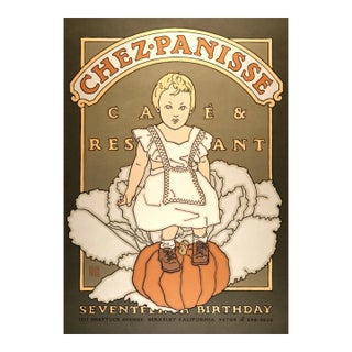 Chez Panisse Birthday Celebration: Signed Limited Ed. Goines Graphic Art Poster, 1988 For Sale