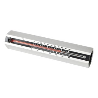 Brushed Aluminium Desk Thermometer by Ole Jorgensen for Copenhagen Creative Workshop, 1960s For Sale