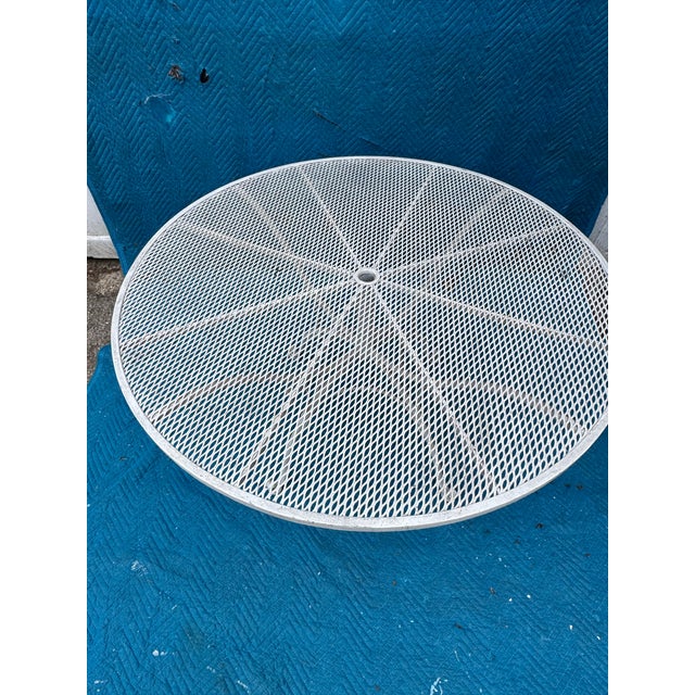 Mid Century Scroll Leg Wrought Iron Patio Set of 5 For Sale - Image 10 of 12
