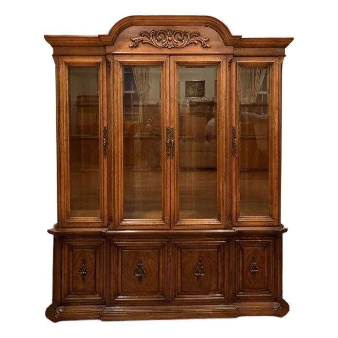 1974 Furniture Makers Lighted China Cabinet | Chairish