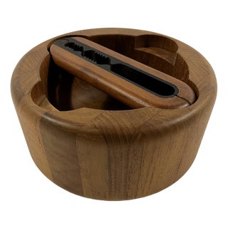 Teak Nutcracker and Bowl by Flemming Digsmed for Nissen Denmark, 1960s, Set of 2 For Sale