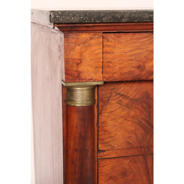 Early 19th Century Empire Burl Walnut Chest of Drawers With Marble Top For Sale - Image 12 of 14