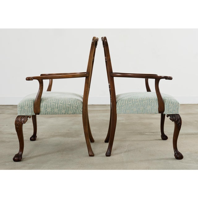 Late 19th Century Set of Twelve English Georgian Style Mahogany Dining Chairs For Sale - Image 5 of 12