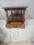 Classic Ethan Allen solid wood chairside table featuring turned spindle supports, a single storage drawer with original...