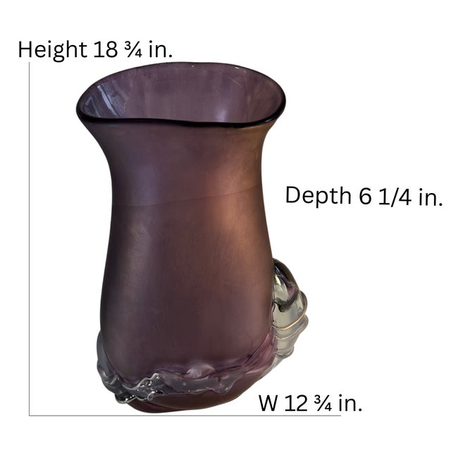 Art Glass Purple Vase Signed by Ion Tamaian For Sale - Image 18 of 18