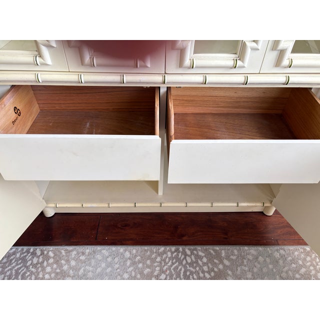 Drexel 1970’s Bamboo Look China Cabinet For Sale - Image 15 of 17