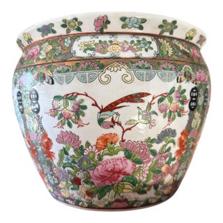 1950s Mid Century Cachepot or Jardiniere in the Famille Rose Style For Sale