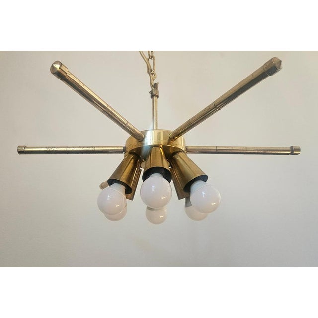 Mid-Century Modern Mid-Century Brass Chandelier, 1970s For Sale - Image 3 of 17
