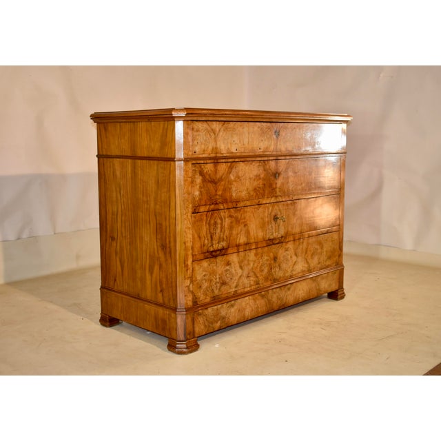 19th century burl walnut commode from France. This is a lovely piece. The top is made from beautifully grained walnut,...