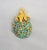 Mid-Century Modern Vintage Signed Alice Caviness Goldtone Faux-Turquoise Cabochon Pineapple Brooch For Sale - Image 3 of 7