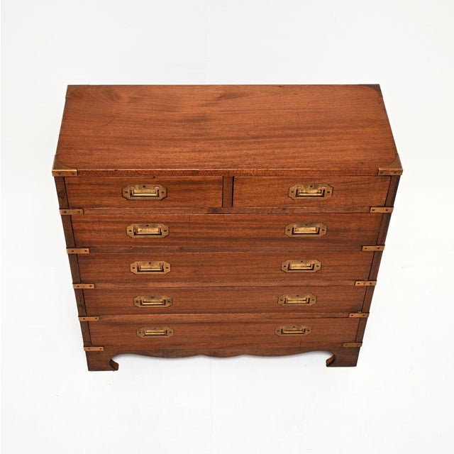 1930s Antique Military Campaign Chest of Drawers, 1930 For Sale - Image 5 of 9